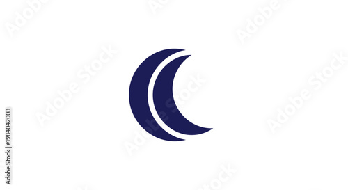 Crescent Moon Symbol Dark Blue.