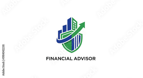 Financial advisor logo with shield.
