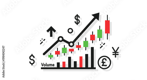 Financial Market Growth Chart Graph.