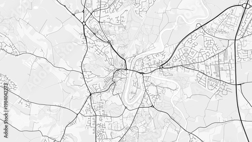 Durham City Map. Minimalist black and white line art poster for printing, wallpaper, wall art, and map resources for home and office decor