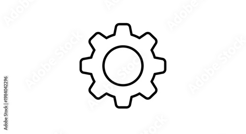 Gear icon symbol design element.