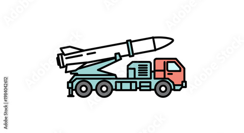 Large Missile on Military Transport Truck.