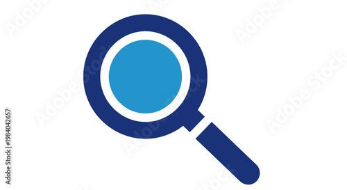 Magnifying glass with blue lens.