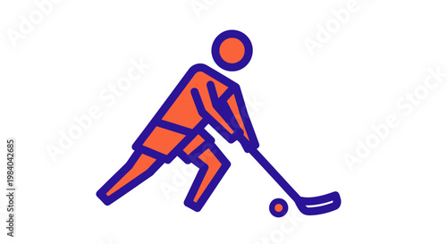 Man playing field hockey stick.