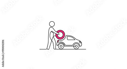 Person Changing Car Tire
