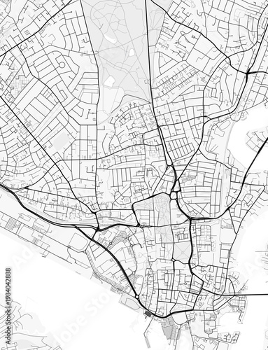 Canvas-taulu Southampton City Map