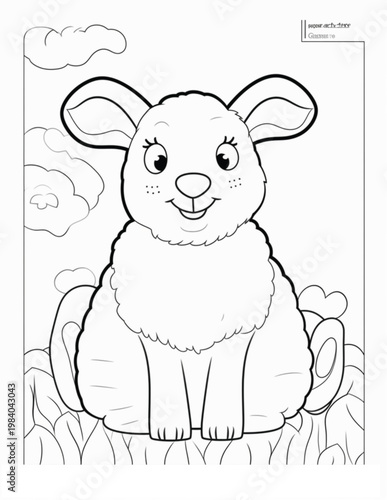 Cozy Farm Animal  Bold& Easy Coloring Pages For Kids