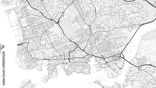 Konstfotografi Plymouth City Map