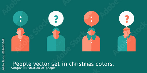 Four diverse people with speech bubbles displaying question marks