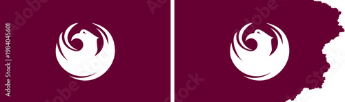 Flags of Phoenix vector. Standard flag and with torn edges