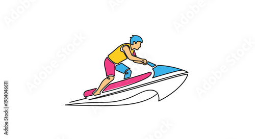 Man Riding a Jet Ski