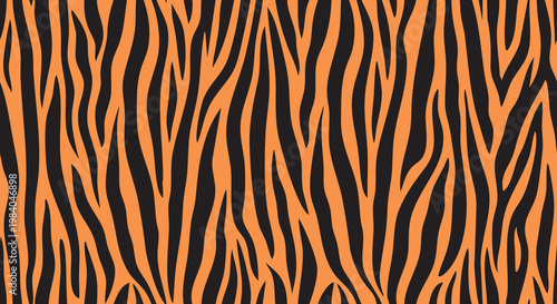 A striking, seamless pattern of bold orange and black tiger stripes.