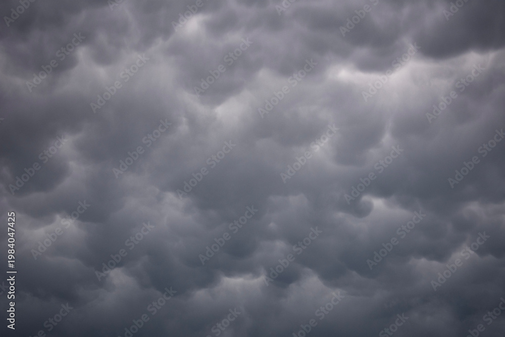 Fototapeta premium Mammatus clouds in a stormy sky