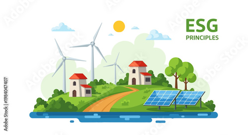 ESG Principles: Sustainable Energy, Green Living, Renewable Power, Eco-Friendly Future