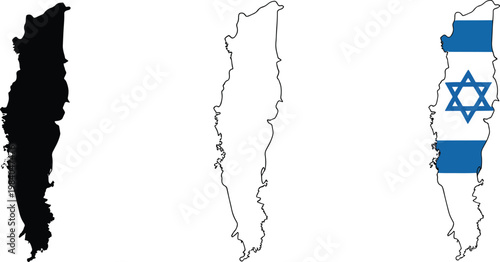 philistines map with flag and silhouettes