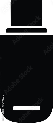 Silhouette USB flash drive digital memory storage stick device vector design