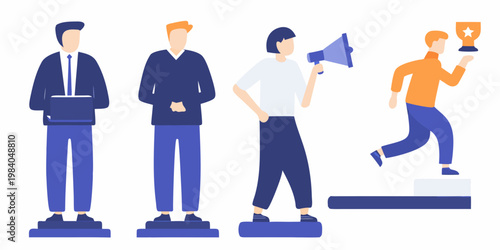 Diverse team of professionals celebrating success and leadership milestones