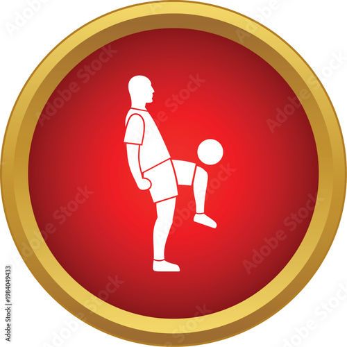 Football player juggling ball icon representing sport, skill, and training