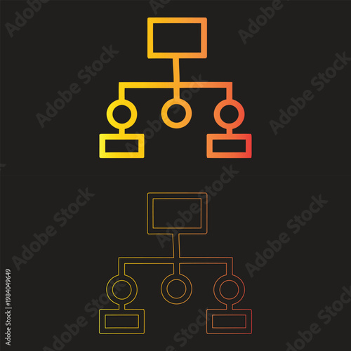 colorful business organization chart.