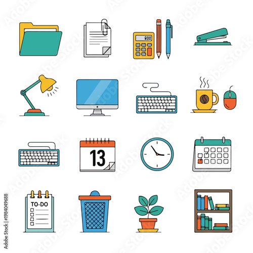 Office supplies and desk tools.