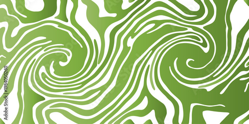 Seamless geometric pattern of abstract green background with circles and swirling vector lines forming a stylish vintage floral texture for a decorative wallpaper backdrop