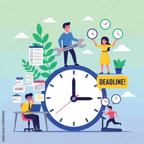 People working under tight deadline pressure.