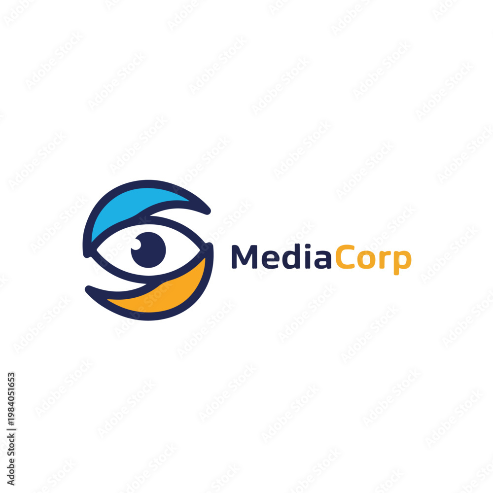 Obraz premium MediaCorp company logo eye symbol.