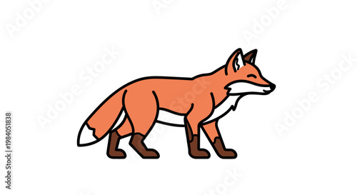 Cartoon illustration of a red fox.