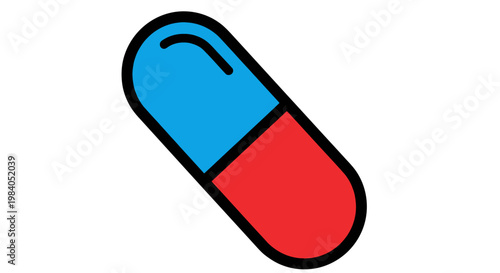 Colorful capsule pill medicine object.