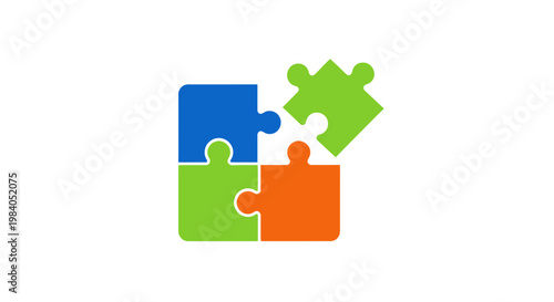 Colorful puzzle pieces fitting together.
