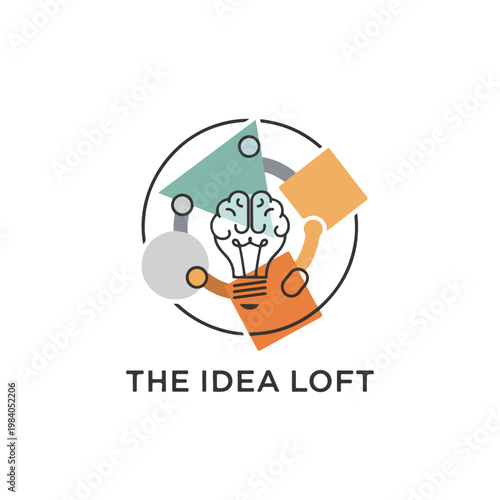 Light Bulb Idea Brain Symbol.
