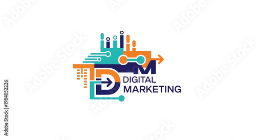 Digital Marketing Logo Design Concept.