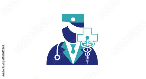 Doctor Wearing Face Mask Icon.