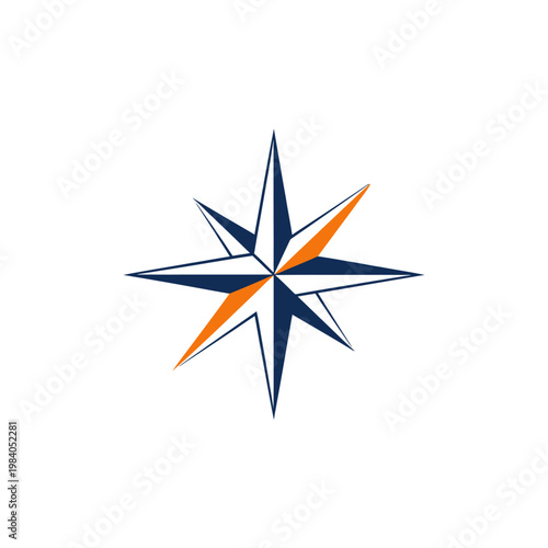 Eight Pointed Star Design Element.