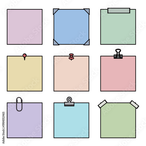 ふせん・メモ帳のイラスト素材