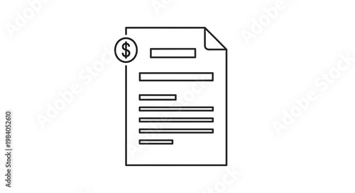 Invoice document with dollar sign.