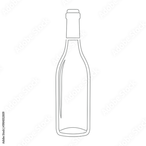 Outline graphic of a wine bottle with line art drink icon beverage icon