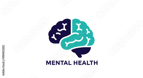 Mental health brain awareness symbol.