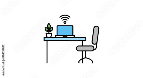 Office Workspace with Modern Furniture.