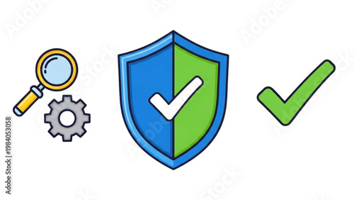 Quality Assurance QA Icon Set, Business Standards and Compliance Symbols, Colorful Vector Icons for Quality Control Management and Process Auditing