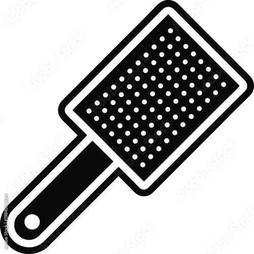 grater flat rectangle with textured surface patt silhouette vector illustration on transparent background