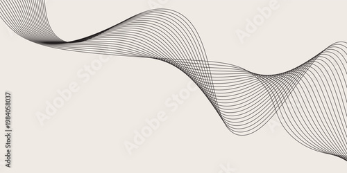 Abstract vector background with black wavy lines. vector