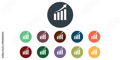 Vector growing graph icon
