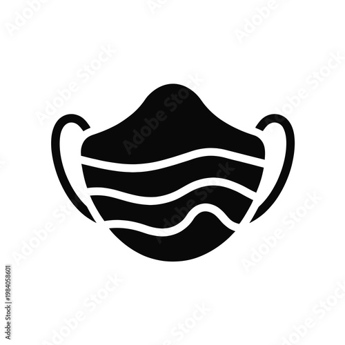 Vector of a face mask with elastic ear loops