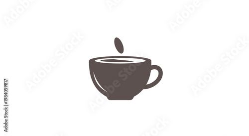 Brown Coffee Cup with Handle.