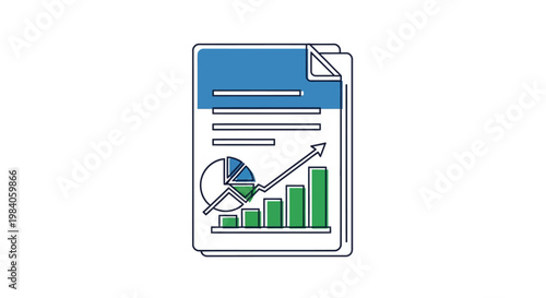 Business document with graph and chart.