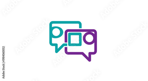 Colorful chat speech bubbles icons.