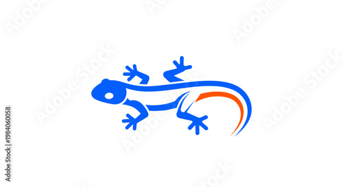 Colorful lizard illustration in motion.