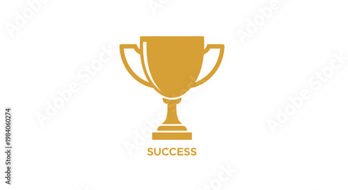 Golden Trophy Cup Award Symbol Success.