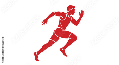 Man Sprinting Running Fast Athlete.